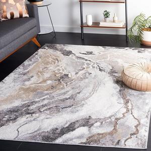 Ковер SAFAVIEH, 122 x 183 см, Opal Collection, Ivory & Grey, современный дизайн, идеально для помещений с высокой проходимостью в гостиной, спальне, столовой (OAL410A-4)