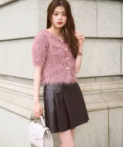 Мини-юбка из искусственной кожи в складку Jill By Jill Stuart, цвет Brown