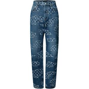 Джинсовые монограммные штаны для скейтбординга LOUIS VUITTON, синий