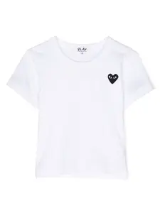 Футболка с вышитым логотипом Comme Des Garçons Play Kids, белый