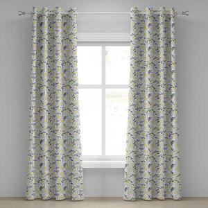 Занавеска с люверсами Abakuhaus Daisy Flowers 2 шт, 280x245x0,5 см цвет gelb weiss