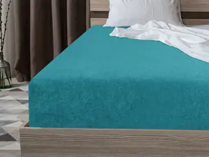 Простыня махровая, бирюзовая, 200 х 220 см TEXTILOMANIE