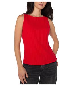 Топ Liverpool Los Angeles Sleeveless Boat Neck Rib Knit Top, цвет Tango Red