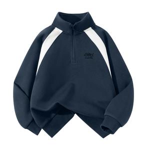 Детский свитшот с полуоткрытым воротником Moderate WARRIOR, темно-синий/h herringbone silicone k