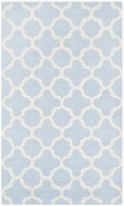 Ковер SAFAVIEH, 77 x 122 см, Cambridge Collection, Light Blue & Ivory, ручной работы из марокканской шерсти, идеален для помещений с высокой проходимостью: прихожая, гостиная, спальня (CAM130A)