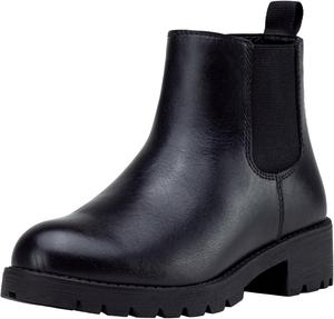 Женские ботильоны Vepose 9607 Chelsea на шнуровке для женщин, Black-Leather