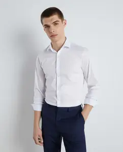 Гладкая суперэластичная мужская рубашка Easy Wear, белый