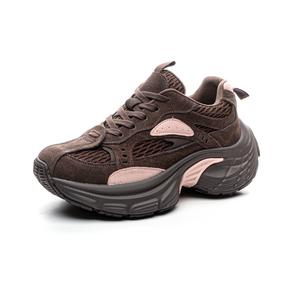 CHOVO Скользоустойчивые легкие утепленные низкие массивные кроссовки для женщин с эффектом увеличения роста в шоколадном цвете, цвет Chocolate Fleece-Lined