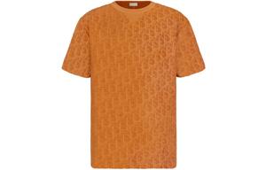 Футболка DIOR из махровой ткани косого плетения, оранжевая