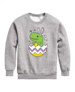 Флисовая толстовка для мальчиков с принтом "Пасхальное яйцо динозавра" Hybrid, серый