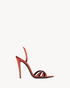 Сандалии KATE из сатинового крепа Saint Laurent, красный