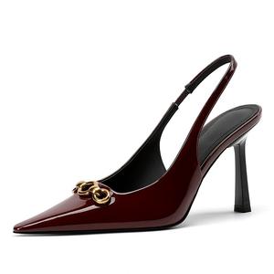 YAFEI XUANYU Тонкие каблуки женские туфли на шпильке бордовые, цвет Burgundy
