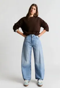 Бочкообразные мешковатые джинсы Bershka, Light Blue