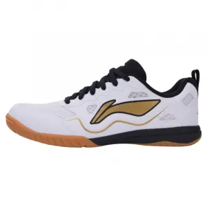 LINING Унисекс настольный теннис кроссовки низкие стандартные белые с ярким золотом, цвет Standard White/Bright Gold