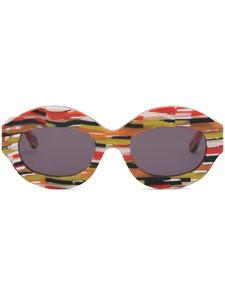 Marni солнцезащитные очки Spacey Stripey Ik Kil Cenote в овальной оправе, красный