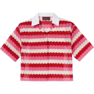 GUCCI Рубашка Women's Pink Lapel Moderate Others