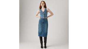 Юбка с высокой талией и разрезом сзади Levi's, Review Time - Medium Wash