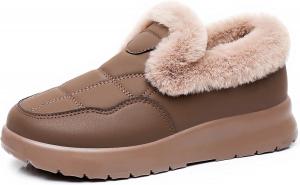 Женские плюшевые лоферы ZQW, зимние сапожки на меху, теплые, легкие, с плоской нескользящей подошвой, уютные для дома и улицы, Brown