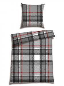 Schiesser Изящный фланелевый комплект постельного белья "Талиса" серого цвета