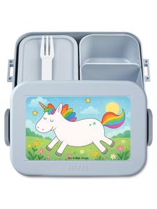 Mr. & Mrs. Panda Ланчбокс Unicorn Happy Design без слогана, пастельно-голубого цвета