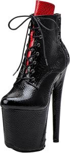 Женские экзотические ботильоны для пол-дэнс WUXIN H&P, на высокой платформе, с высоким каблуком 8 дюймов, на шнуровке, Black