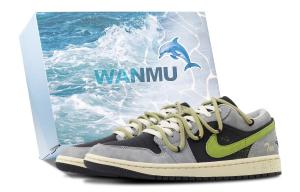 Air 1 Matcha Lime Abrasion Resistant Low Top Vintage баскетбольные кроссовки для мужчин Jordan, серый/зеленый