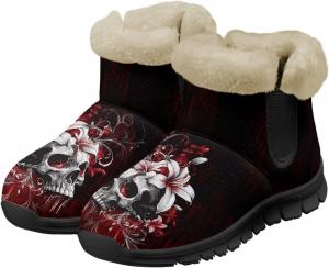 Женские зимние ботинки Jeiento Skull с мехом, утепленные, розовые, легкие и удобные, на легкой подошве