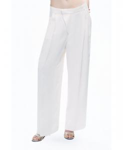 Женские брюки с низкой посадкой и асимметричной планкой NOCTURNE, Open white