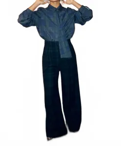 Брюки Tartan Sophie синего цвета Never Fully Dressed