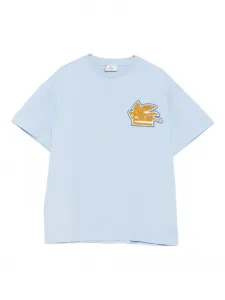 Футболка с аппликацией Pegaso Etro Kids, синий