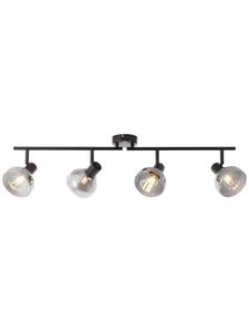 Brilliant Точечный светильник с 4 пламенами, поворотным отражателем, 19,5x89x20 см, матовое черное/дымчатое стекло