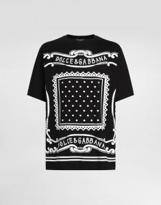 Хлопковая футболка с принтом банданы Dolce & Gabbana, черный