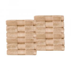 SUPERIOR Набор из 12 высоковпитывающих мочалок из турецкого хлопка, цвет Hazelnut