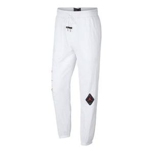 Брюки Air Jordan Legacy AJ 6 Logo Label Bundle Feet Sports Pants 'White', белый