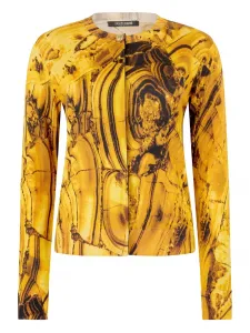 Кардиган с принтом Roberto Cavalli, желтый