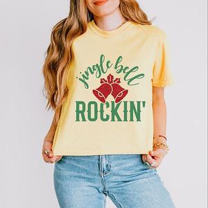 Jingle bell rockin' bell glitter - женский бокси кроп-топ Simply Sage Market, Butter