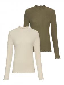 Laura Scott Футболка с длинными рукавами песочного и оливкового цвета