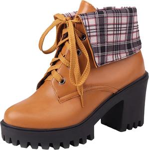 Женские ковбойские сапоги с вышивкой, ковбойские сапоги с заостренным носком, ботильоны на грубой подошве до щиколотки, средние сапожки в западном стиле, зимние сапоги для женщин с флисом, ботильоны с грубой подошвой, зимние сапоги Dheva-C, Brown