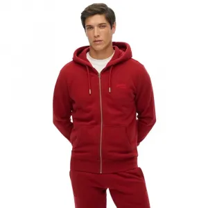 Толстовка Superdry с винтажным логотипом и вышитой молнией до середины груди, красный