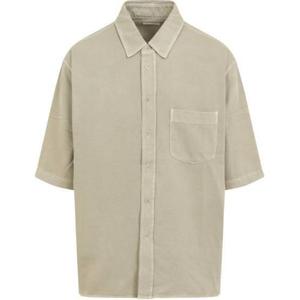 Джинсовая рубашка с коротким рукавом Lemaire, бежевый