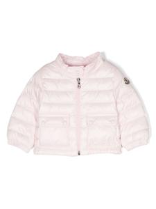 Moncler Enfant стеганая куртка Lans с нашивкой-логотипом, розовый