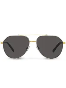 Солнцезащитные очки-пилоты с логотипом Dolce & Gabbana Eyewear, золотой