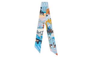 Шёлковый платок Twilly Женский Синий HERMES, Многоцветный