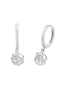 Amor Серьги-кольца из серебра 925 пробы с родиевым покрытием