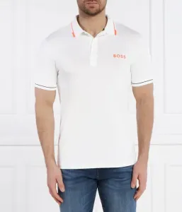 Поло Paul Pro slim fit Boss Green, белый