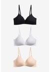 Бюстгальтер на косточках DAISY LIGHT PAD NON WIRE COTTON BLEND BRA 3 PACK Next, черный