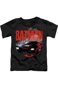 Футболка с коротким рукавом для малышей с изображением Бэтмобиля из фильма «Бэтмен» (2022) Gildan, черный