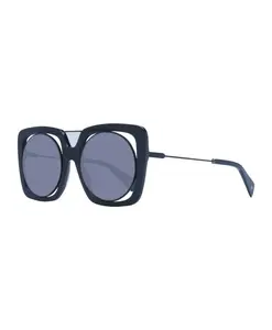 Черные круглые солнцезащитные очки с защитой от УФ-излучения Yohji Yamamoto, черный