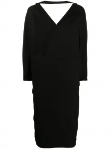 Платье миди с V-образным вырезом Rick Owens, черный