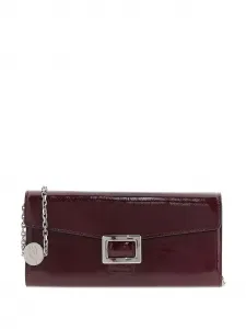 Кожаный клатч Belle Vivier с цепочкой Roger Vivier, красный